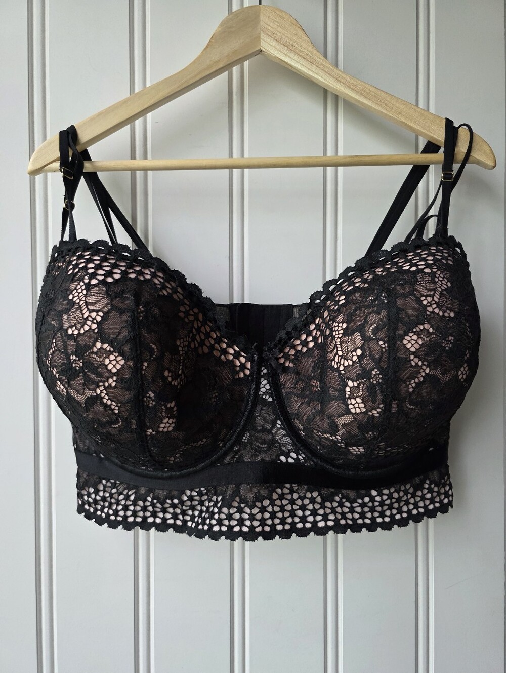 Lane Bryant Cacique Longline Underwire Corset Lace Balconette Bra 40H